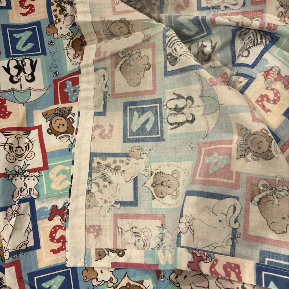 Two by Two Animals Noah's Ark 4 Curtains 42 x 47 Patty Reed Counting‎ Fabric